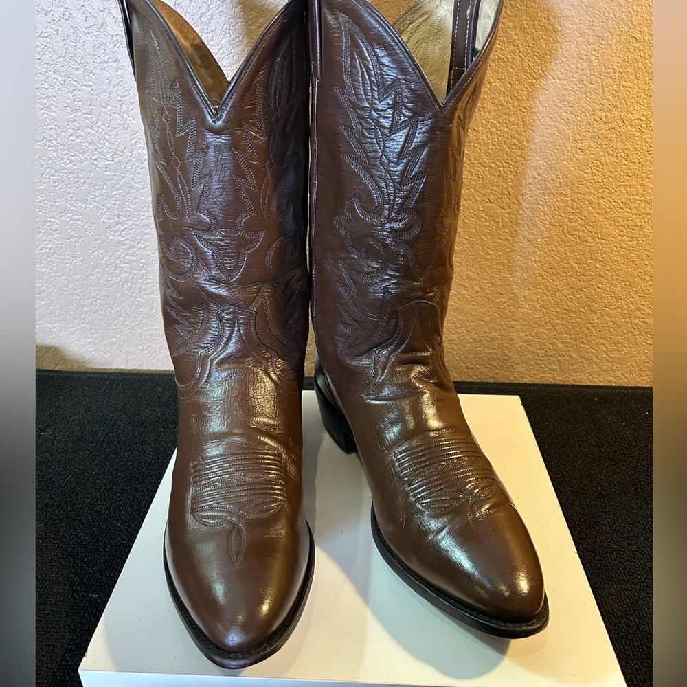 Dan Post Men's 10 EW, Brown LEATHER MIGNON Round Toe Western Boots DP2115R